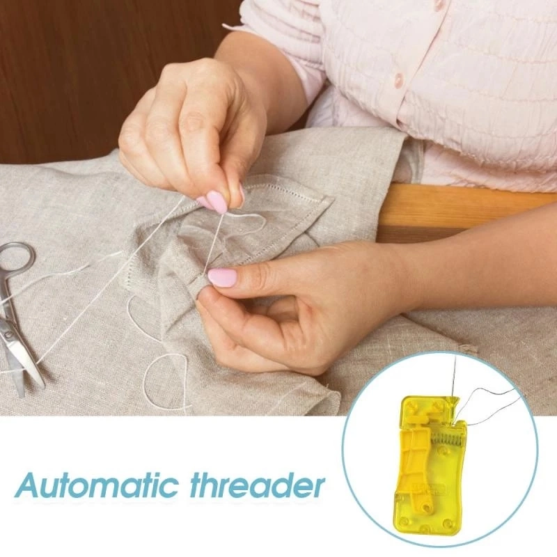 Custom Logo Auto Needle Threader DIY Hand Sewing Threader Hand Machine Stitch Insertion Sewing Automatic Thread Device Household Tools