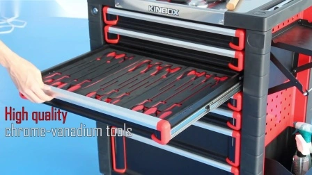 Kinbox Werkstatt-Garage-Mechaniker-Werkzeugkasten-Aufbewahrung mit 138 Werkzeugen